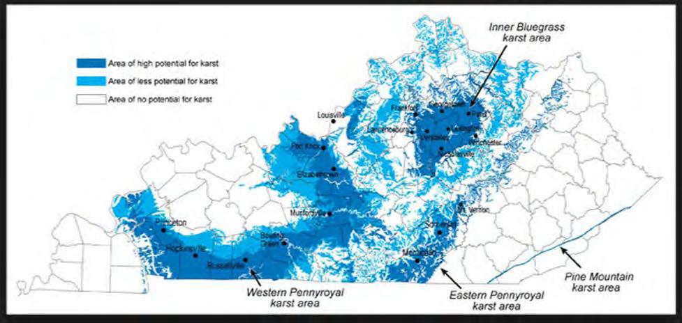 Environmental Project in Kentucky SITE - 92/120 counties contain some areas of karst - 40 % of State is