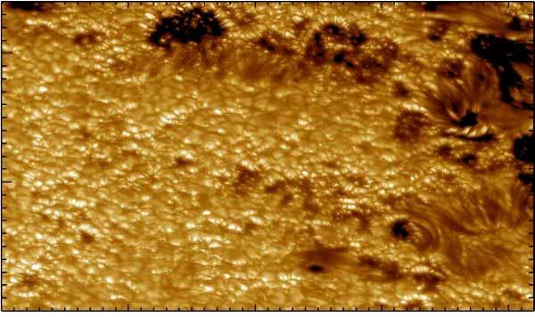Image of an active solar region taken on July 24, 2002 near the eastern limb of the Sun.