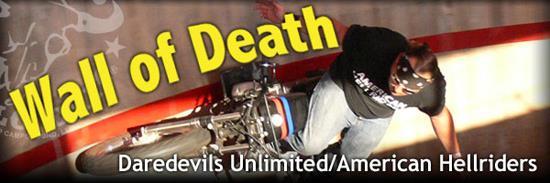 Example A wall of death motorcyclist rides his