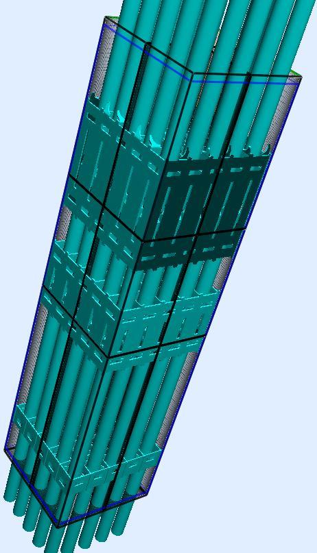 downgraded to simulate an axial heated length of 1m with five spacers along the length of the rod bundle, requiring a total of 6.4 million cells.
