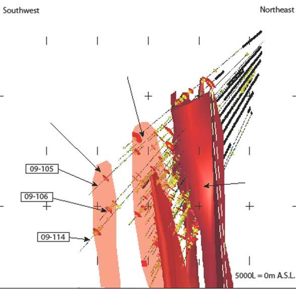 LDI: Offset Zone Geology Offset Zone is the fault-displaced continuation of the Roby Zone In 2009, drilled over 40,000 metres on 30 metre centres in upper half of Offset Zone Outlaw Zone Cowboy Zone