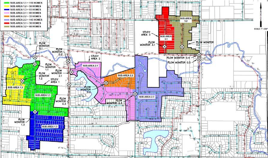 Sanitary Sewer Flow Monitoring Study City of Grandville Outlying Monitors The outlying monitors indicated that excess flow is entering the study areas from adjacent areas, especially through the