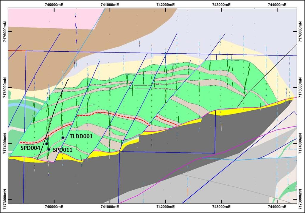 Prpsed area f Air-cre drilling Figure 7: Hmer Prspect, shwing updated SFR Gelgical Interpretatin, with the new target hrizn and area f air-cre drilling.
