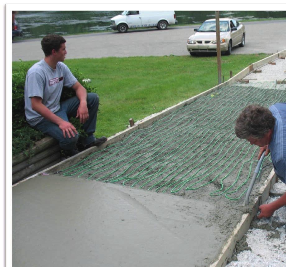 Pouring Concrete Concrete or cement installs can be done in two different ways: 1-stage pours or 2-stage pours.