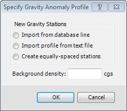 Work with Gravity Data in GM-SYS Profile In GM-SYS Profile, a "Station" is a location at which an anomaly component is calculated and, optionally, was measured.