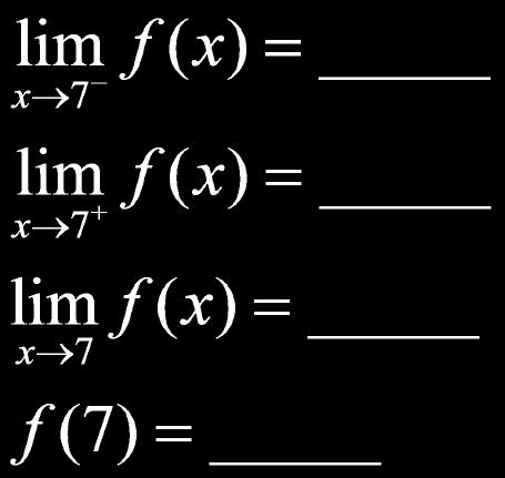 Limits with Graphs Example 4 Use graph to find the indicated limit.