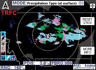 Value Added Service Weather Products PRECIPITATION TYPE (AT SURFACE) (XM ONLY) The Precipitation Type (At Surface) product is decoded the same as the NEXRAD information is.