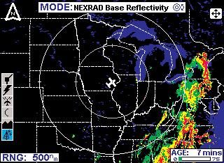 Normal Operation NEXRAD PAGE OPERATIONAL CONTROLS CAUTION: NEXRAD data must only be used for strategic planning purposes.