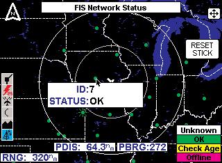 NOTE: At any given moment the FIS receiver may not be receiving the closest transmitting site. This is not a problem since all stations transmit the same data. 5.