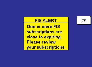 PLEASE REVIEW YOUR SUB- SCRIPTIONS (VDL ONLY) Figure 115 This message will be displayed (Figure 116) if the system detects at