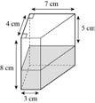 B. Hitung tinggi prisma berdasarkan isi padu dan luas tapak yang diberikan. Calculate the height of the prism based on the given volume and base area.