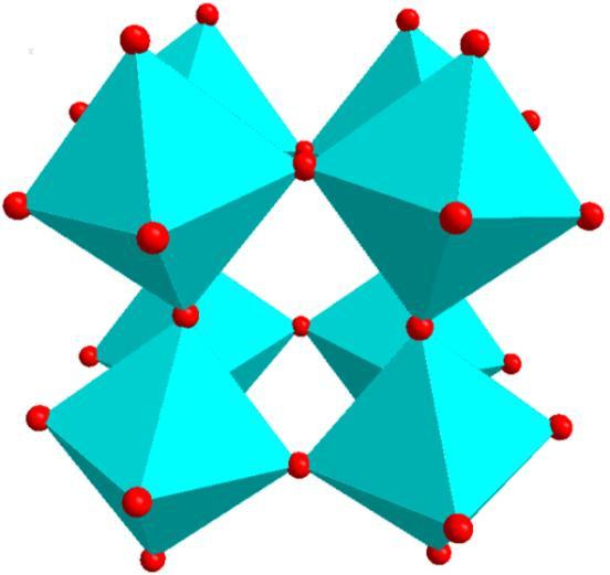 the Mn-O-Mn bond angle to be less than 180. Figure 1.2 shows the illustration of BO 6 octahedral rotation. Figure 1.2 Illustration of octahedral rotation in perovskite, including eight BO 6 octahedra.