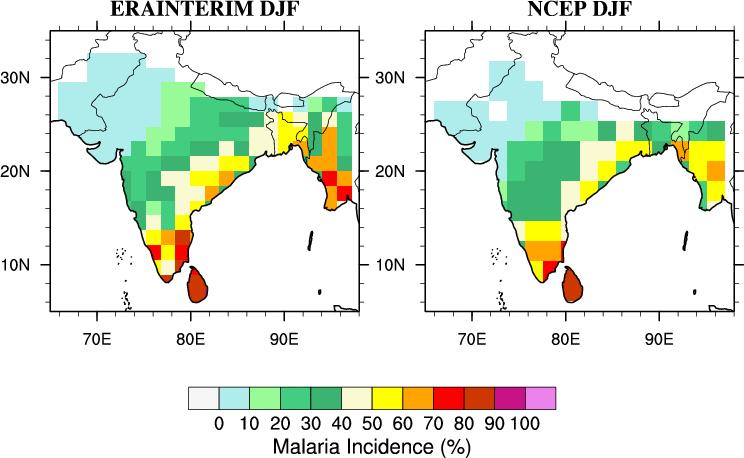 Rainfall SON / Malaria Incidence DJF Left: Mean Autumn (SON) rainfall (mm/day) climatology over the period 1990-2006 Right: