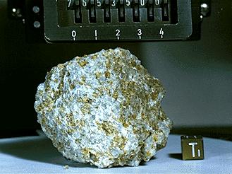 TROCTOLITE After the first crust formed in the highlands, it was modified under the intrusion of other rock types