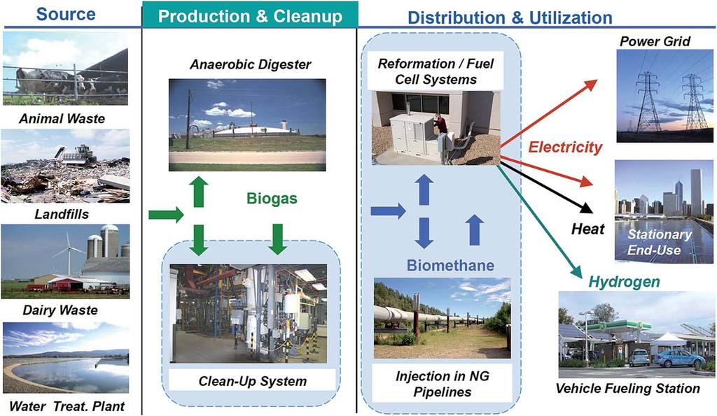 Review RSC Advances Fig. 1 Pathway from biogas source, ad reaction, and clean up to distribution for utilization. domestic use of AD digesters continued to grow in Asia.