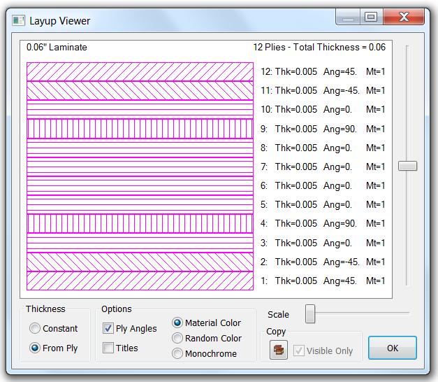 Layup viewer is a useful tool to visualize the layup that has been created.