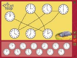 7. Using the teaching tool to match clock faces and o clock times Ensure that all the students can see the Teaching Tool. Use the writing tool to write an o clock time in the work area.