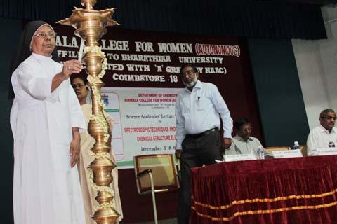 Dona Grace Jeyaseely, Principal, Nirmala College for Women, Coimbatore who highlighted the importance of spectroscopy