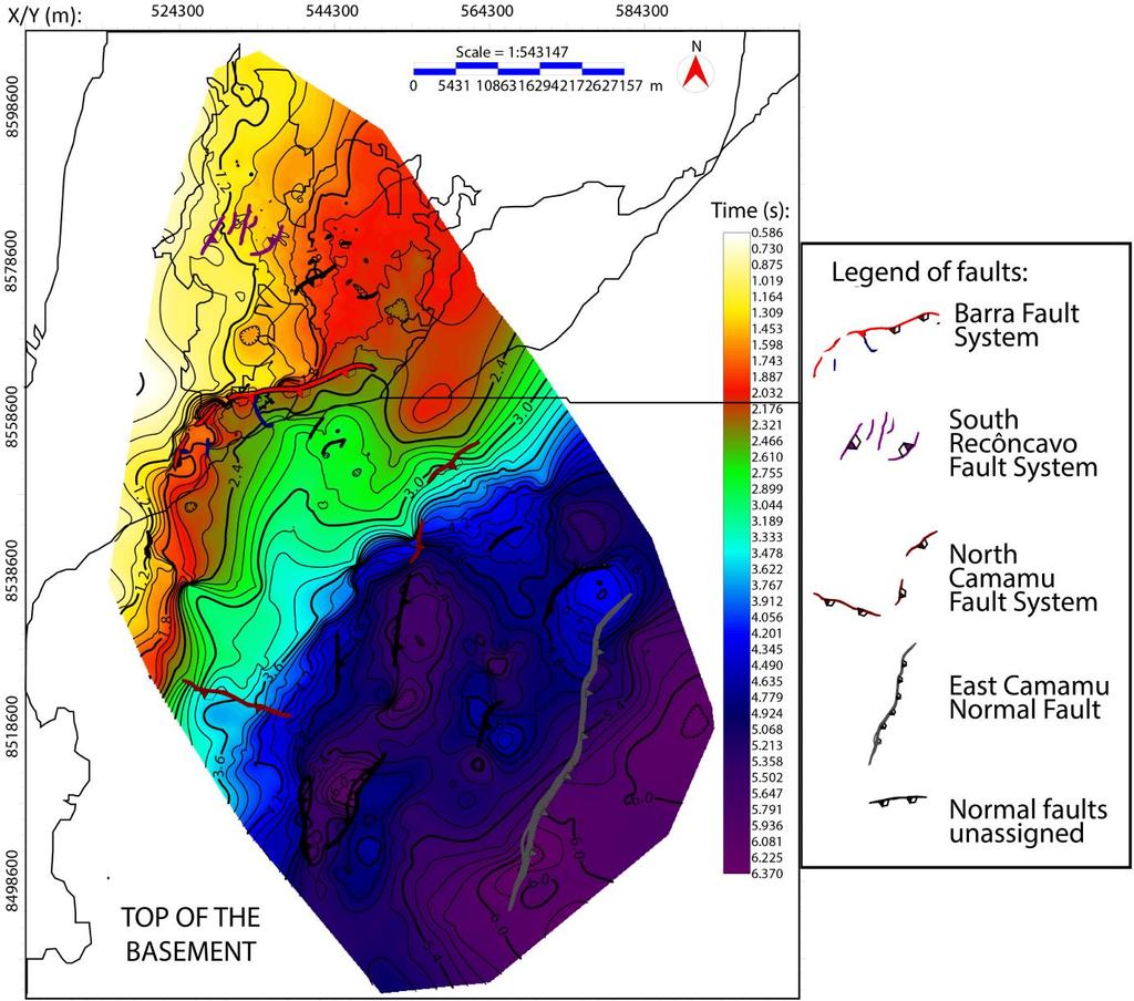 STRUCTURAL SEISMIC INTERPRETATION OF THE BARRA FAULT SYSTEM 2 application in discriminate seismic facies and identify discontinuities.
