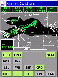WSI InFlight for the Pocket PC / User Guide 51 Displaying Canadian radar Weather radar data for southern Canada is collected and processed by Environment Canada.
