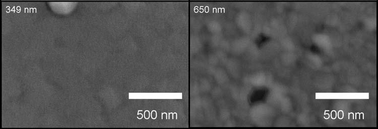 Photolithography was used to define the Pt top electrodes. An optical microscope image (Fig. 4.20) shows the range of contact sizes used in these experiments.