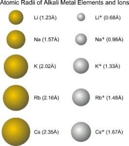 Sizes of Ions Sizes of ions influence: packing of ions in ionic lattices, and therefore, the lattice energy biological recognition - some ions can pass through certain membrane channels, others may