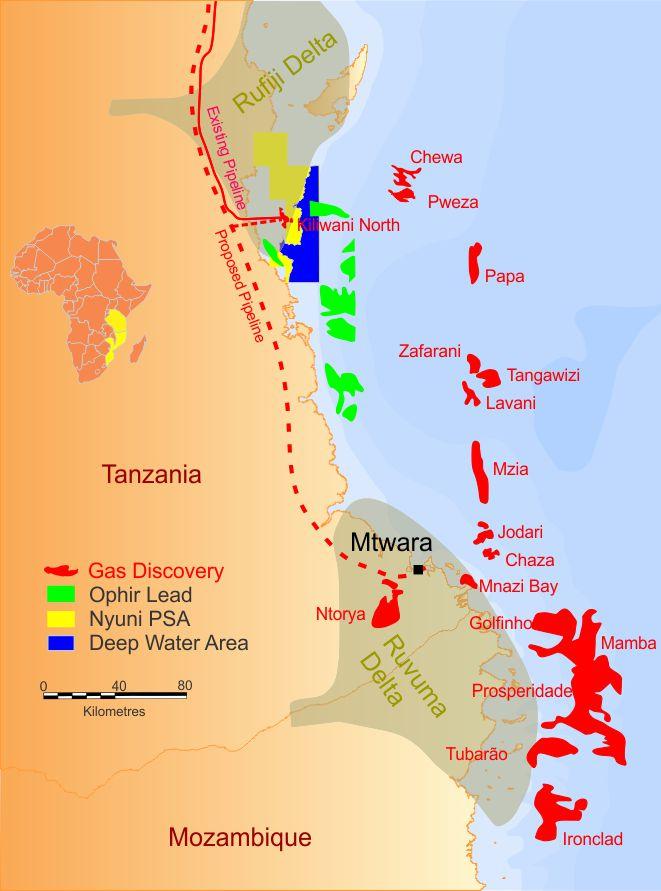 Nyuni Kiliwani North Projects East Tanzania - Regional Deep water offshore Tanzania and Mozambique has seen over 170 TCF of gas discoveries in deep water channel/fan systems related to the Rufuji and