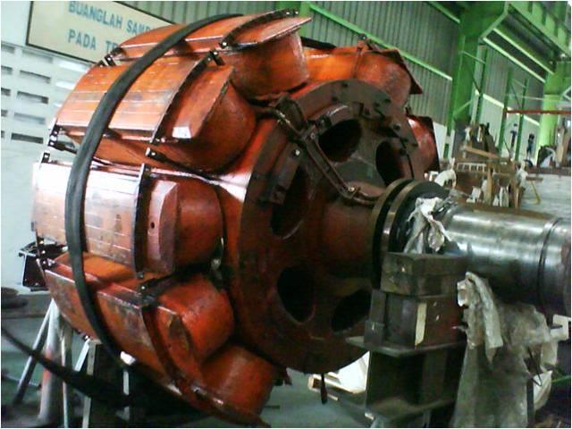 Cylindrical/round rotors 70% of large synchronous generators (150~1500MVA) Distributed winding and uniform air gap Large axial length and small diameter to limit the centrifugal forces Steam and gas