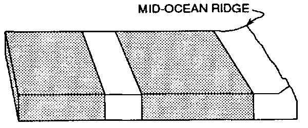 side of a mid-ocean ridge.