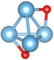 Ti 4 O 5 and Ti 4 O 6 comprise a tetrahedron consisting of four Ti atoms, and each Ti atom is connected to two or three O atoms.