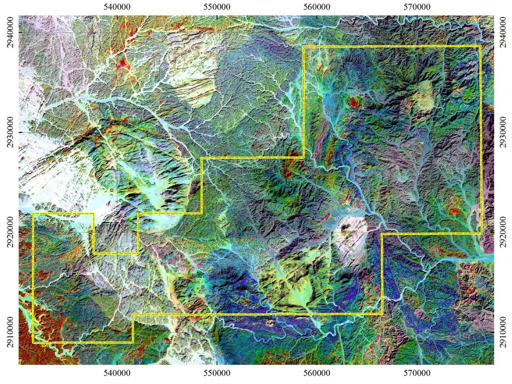 Abu Marawat Concession LANDSAT - 8 OLI Clay-Iron Image The LANDSAT Clay-Iron image was developed at AAC in 19872 and I have been using it ever since.
