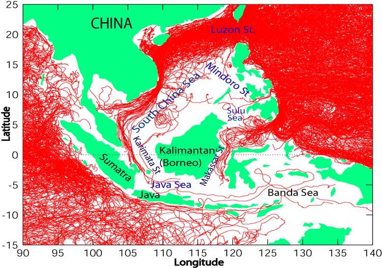 There have been no field measurements to quantify the total transport and its associate heatfreshwater fluxes, even though trajectories of sea surface drifters of the Global Drifter Program from