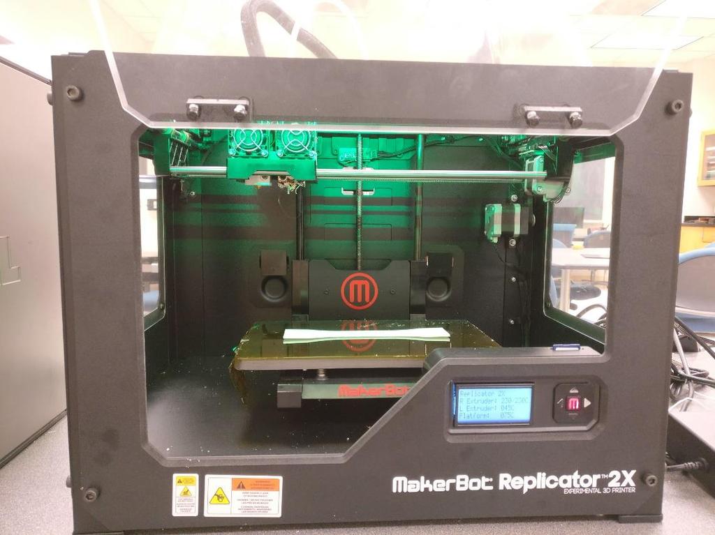 used for this study is the MakerBot Replicator 2X. The printer is shown in Figure 27. The printer only runs.x3g files unlike other printers, which use G-code files.