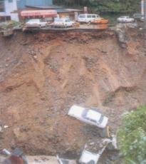 utilized in constructing an earth dam Landslide of a parking area at the edge of a steep slope, mainly due to