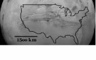 Mars: The Fourth Rock Page 11 Figure 10: Valles Marineris is as long as the United States and spans about 20 percent (1/5) of the entire distance around Mars. 51.