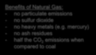 Natural Gas: - no particulate emissions - no sulfur