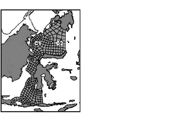 37 Figure 1. Spectral element of unstructured grid SEOM in the Makassar Strait and Sulawesi Sea.