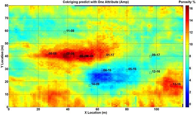 Cokriging with Multiple Attributes FIG. 8: Traditional cokriging prediction with seismic amplitude FIG.