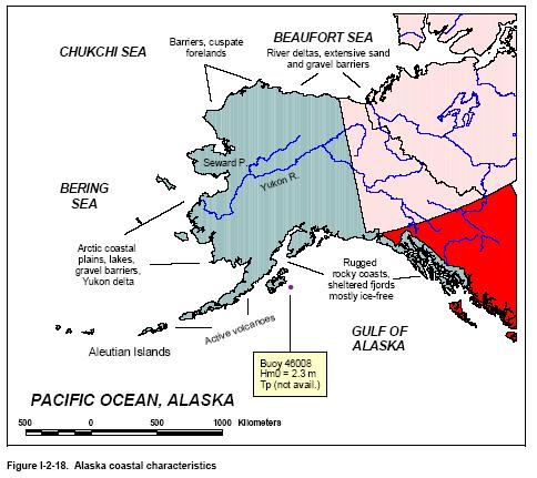 The Beaufort Sea: Deltaic Coast East of Point Barrow, the coast is dominated by river deltas.
