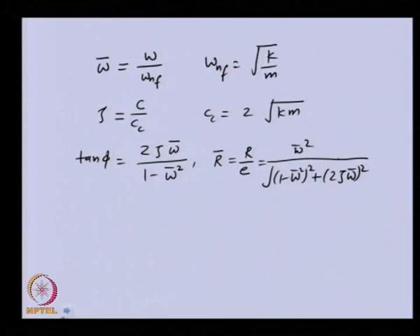 freedom system, let us see these equation more carefully we can able to non dimensionalize these terms.