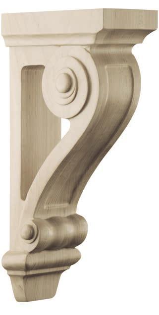 CORBELS & BRACKETS TRADITIONAL OPEN CORBEL LARGE ARTS & CRAFTS CORBEL OPEN ARTS & CRAFTS CORBEL MEDIUM ARTS & CRAFTS CORBEL 605005 3.5 W X 7 D X 14 L ARTS & CRAFTS BRACKET 607010 4.5 W X 7.5 D X 14 L LARGE COSMO CORBEL 607011 3.