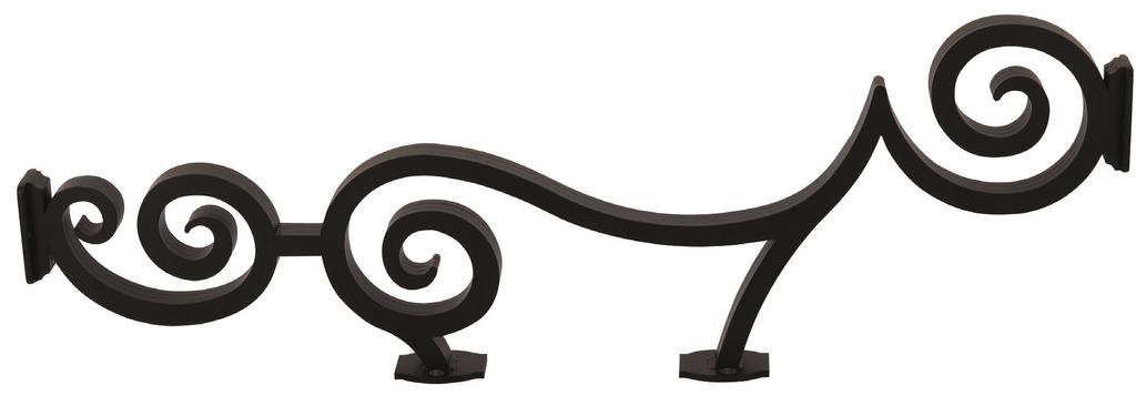 DECORATIVE METAL COMPONENTS BAROQUE METAL ISLAND SUPPORT 070245 OVERALL LENGTH: 34.5 OVERALL DEPTH: 11.