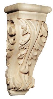 LARGE ACANTHUS CORBEL MEDIUM ACANTHUS CORBEL Hand-Carved Woodcarvings feature motifs in design