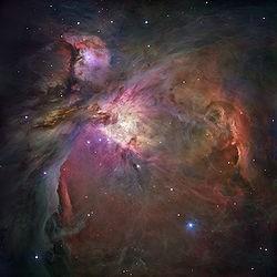 Distance: 695 ly (213 pc) Constellation: Aquarius The Orion Nebula (also known as Messier 42, M42, or NGC 1976) is a diffuse nebula situated south of Orion's Belt.