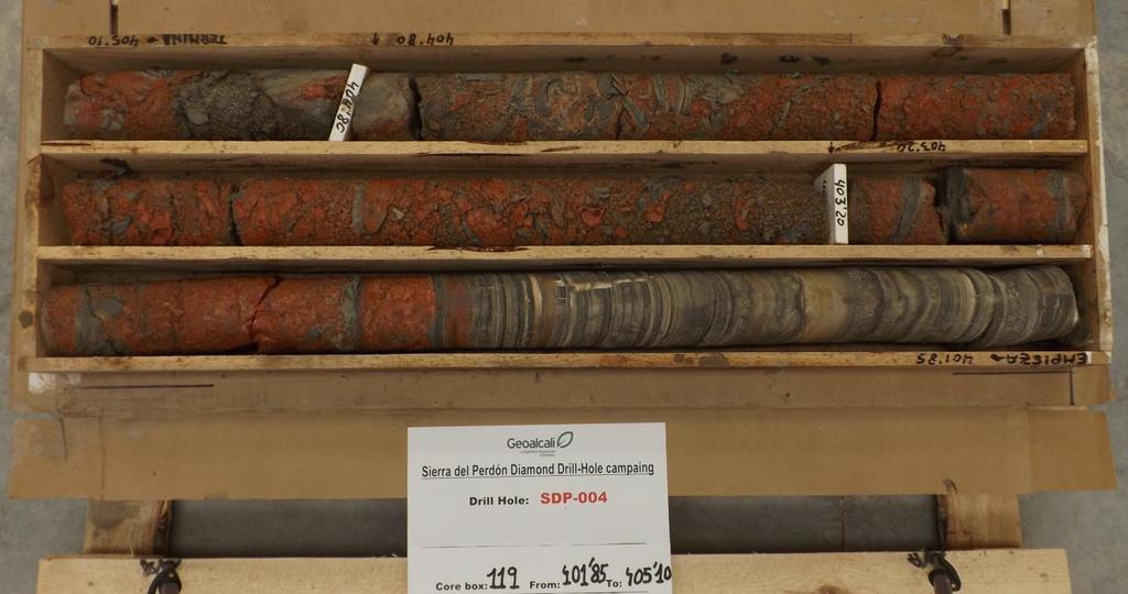 Figure 3: Core samples from initial drill hole on the