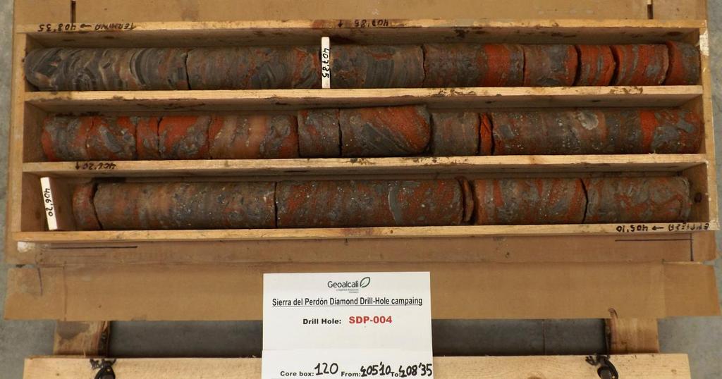 10m) Figure 4: Core samples from initial drill hole on