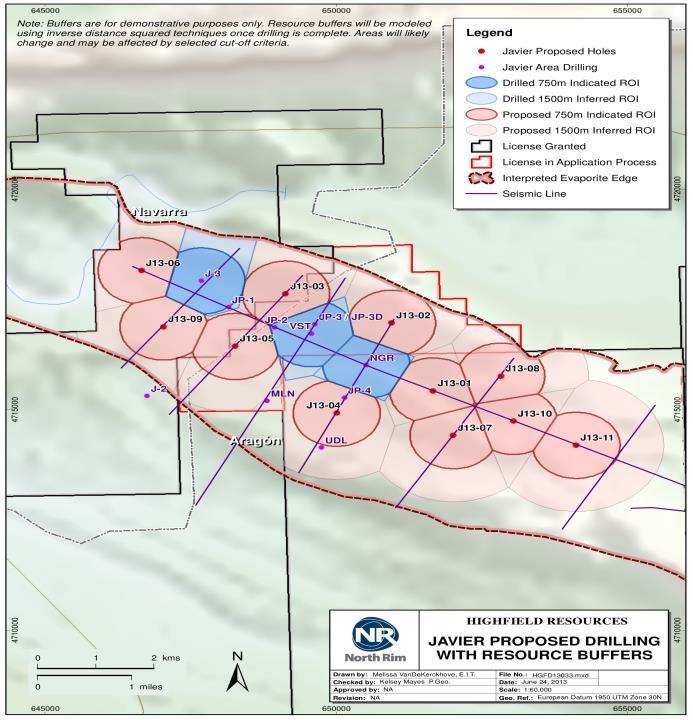 potash mineralisation are relatively shallow at between 300 metres and 530 metres.