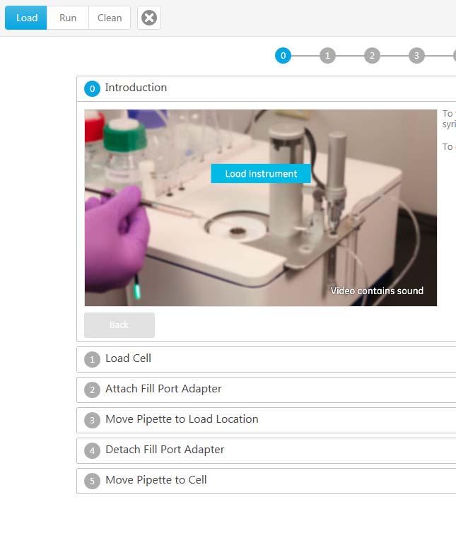 Experimental set up Guided workflows and in-built videos for step by step