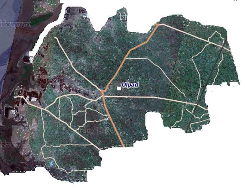 (Source-BISAG) Figure-3: Satellite Image of Olpad Taluka (Source-Bhuvan Portal) Village layer shown in figure 4 is created