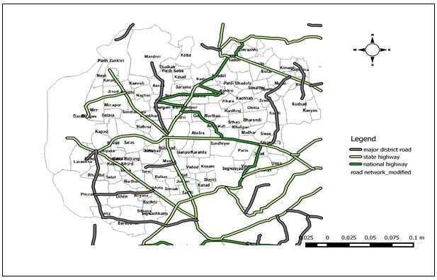 Figure -6: Road Network of Olpad Taluka